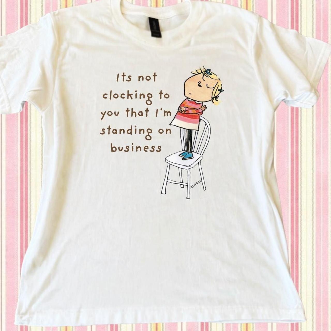 Charlie and Lola standing on Business Retro Vintage Cartoon Unisex Tee S-5XL XXXXL