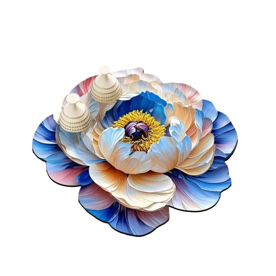 3D Flower Diatom Mud Soft Mat Absorbent Bar Counter Pad for Cups Kitchen Sink Quick-drying Wash Basin Tray Decorative Diatomite Coaster