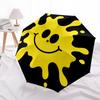 1pc smiley sun Automatic Folding Umbrella, Heavy Duty 8 Rib Iron Frame,  Suitable for Travel, Daily Use, Birthday, Decor Gift  54