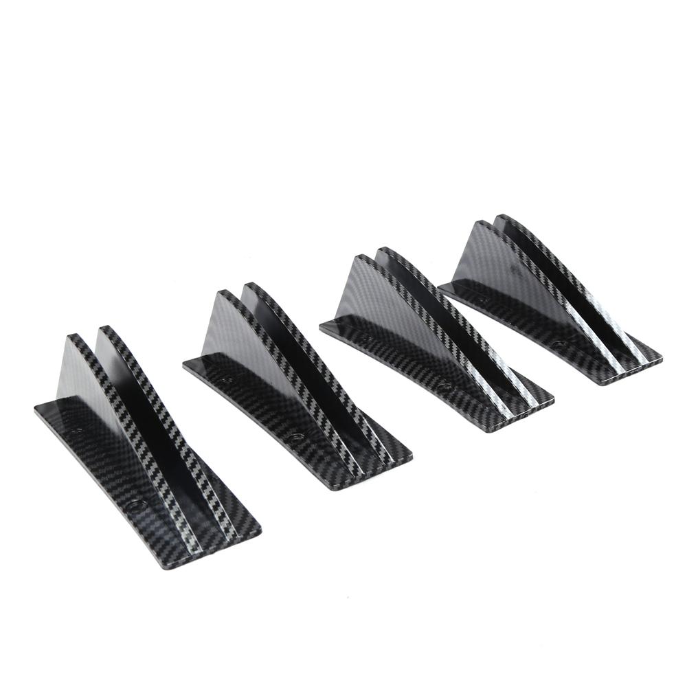 4x Car Rear Bumper Spoiler Lip Diffuser Carbon Fiber Style Anti-collision Trim