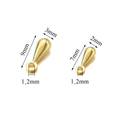 100/200pcs 2×7 3×9mm Alloy Water Drop End Beads For Jewelry Making DIY Necklace Pendant Extender Chain Tail Chain Accessories