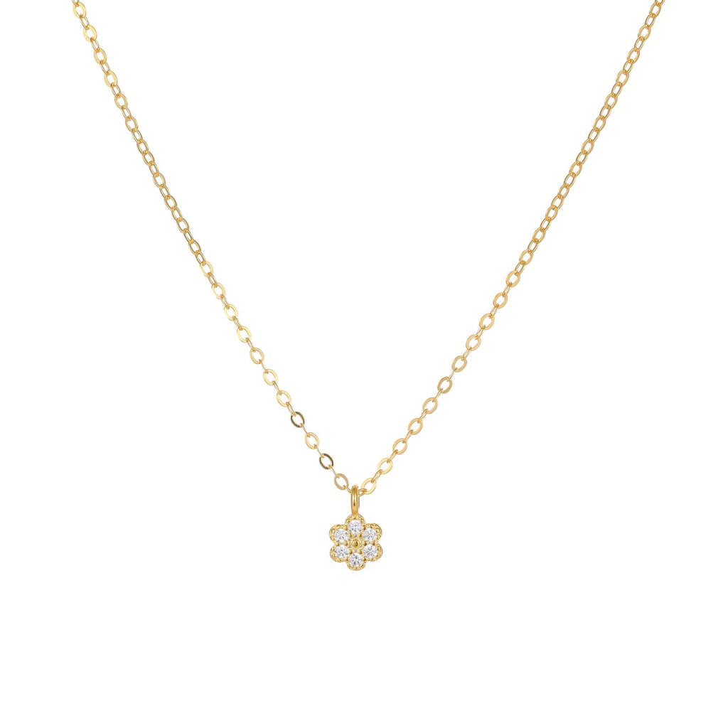 S925 Sterling Silver 18K Gold Floral Pendant Necklace for Women - Niche Design, Exquisite High-End Clavicle Chain