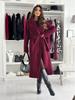 2024 Autumn/Winter Simple Solid Color Double-Breasted Wool Blend Lapel Tie Coat