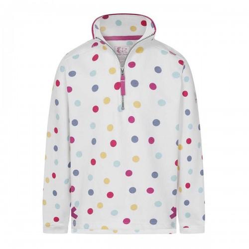 Lazy Jacks Girls Spotted Quarter Zip Sweatshirt