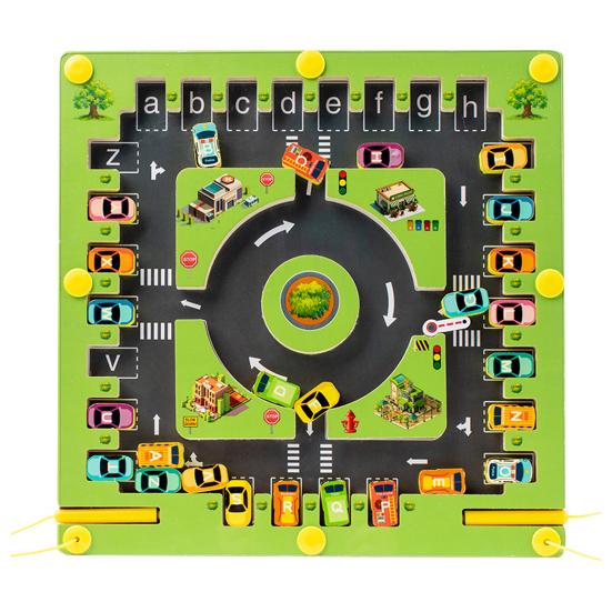 

Магнитная доска-лабиринт с алфавитом, игра для парковки, доска для малышей, деревянная доска с буквами, изысканные развивающие моторные навыки для дошкольников