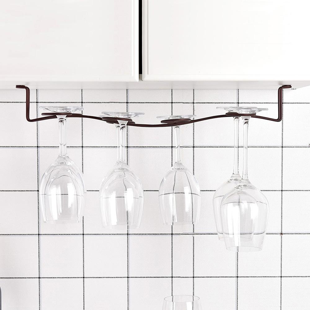 Durable Cabinet Bar Storage Shelf Organizer Wine Glass Rack Stemware Holder Cup Hanger Hanging Rack