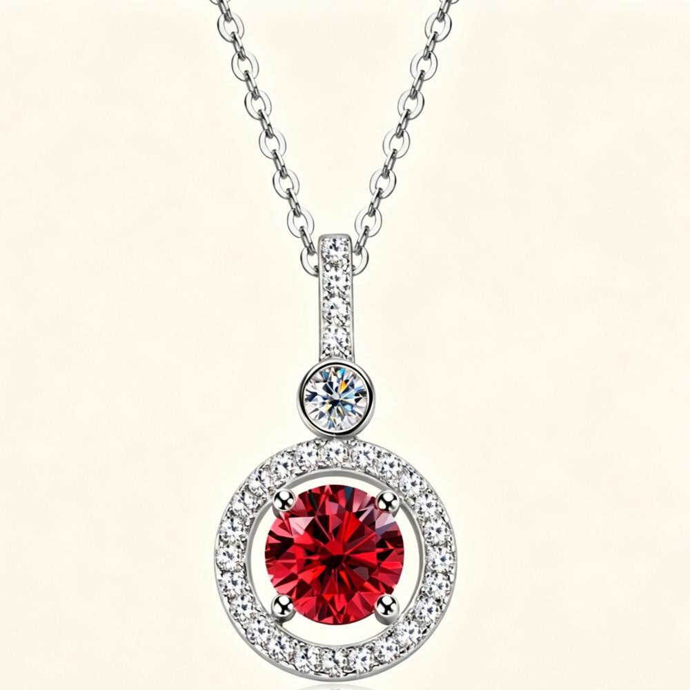 6.5mm Fashion High End Full Moissanite Necklace Ins Trendy Round Moissanite Pendant D VVS1 Exquisite Daily Jewelry