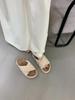 Hairy Cross Small Open-toed Round Head Thick-soled Slippers Outer Wear 2025 Fashion Casual Beach Cool Slippers