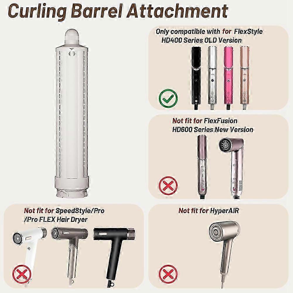 For Shark FlexStyle Hair Curling Barrel Attachment, Self-Curling Accessories for Shark Flex Style HD400 Series