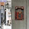 Vintage Metallwandkunst Rotes Grünes Retro-Telefon-Poster für Heimbar Garage Dekoration