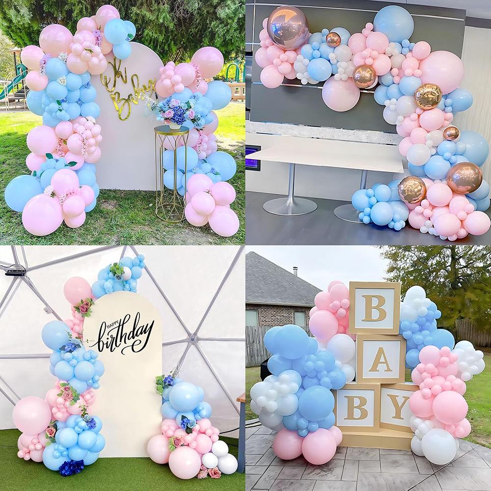 Pastel Pink Balloons Garland Baby Pink Blue Balloon Arch Kit Baby Shower Gender Reveal Birthday Party Wedding Decoration Globos
