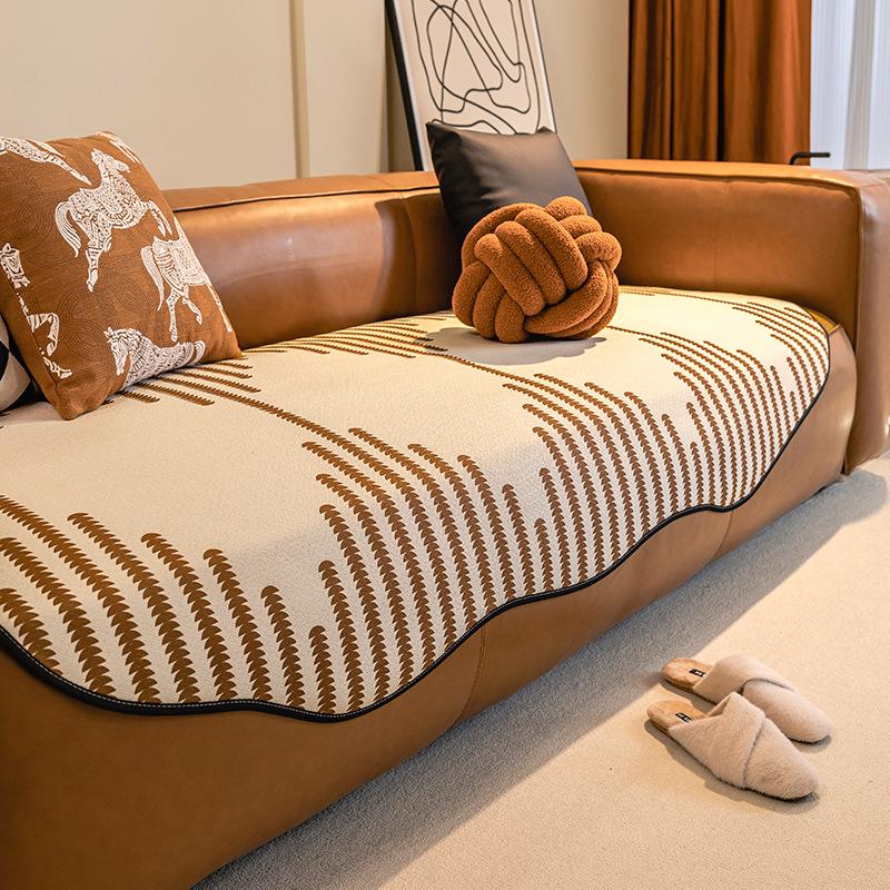 

Подушка для дивана в форме синели, универсальные подушки для сидений Four Seasons, высококачественный нескользящий кожаный чехол для дивана, тканевый чехол 90*90cm