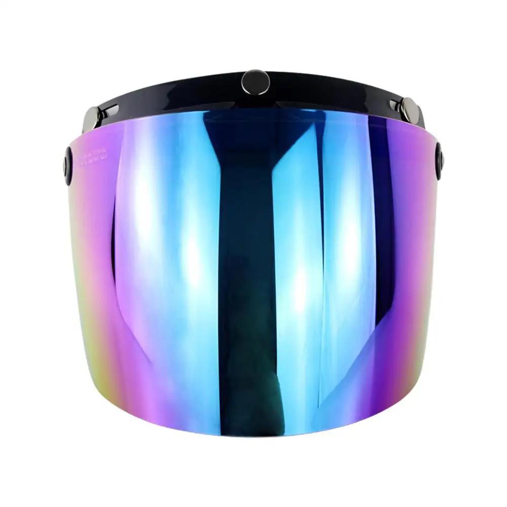 Motorcycle Helmet Visors Bubble Mirror Three Button Type Retro Open Face Helmets Lenses Accessories For Shade Sh D3a8
