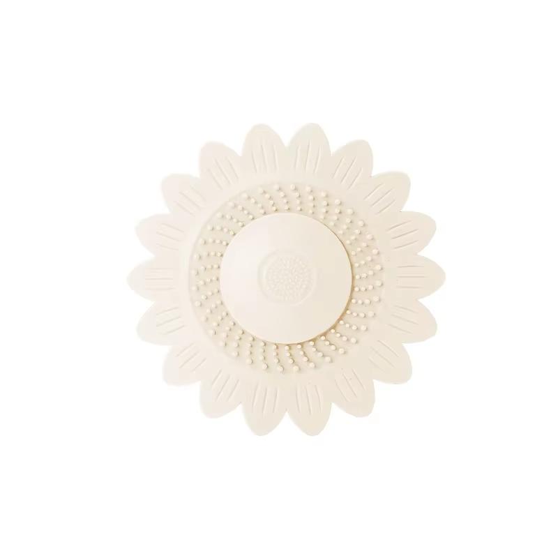 

Reusable Silicone Drain Filter Sunflower Design Hair Stopper For Bathroom Shower Kitchen Sink Prevent Clogs белый