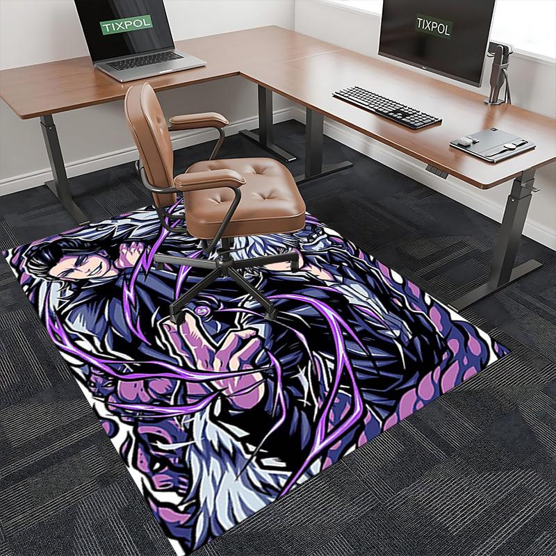 1pc Anime Cartoon Design Gintama Chair Mat - Office Desk Rug, Non-Slip Carpet for Home Decor, Suitable for All Seasons, Ideal Gift for Anime Lovers.U0