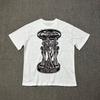 Unisex Übergroßes Baumwoll-Grafik-T-Shirt Lockerer Schnitt Rundhalsausschnitt Kurzarm T-Shirt Herren Damen Freizeit