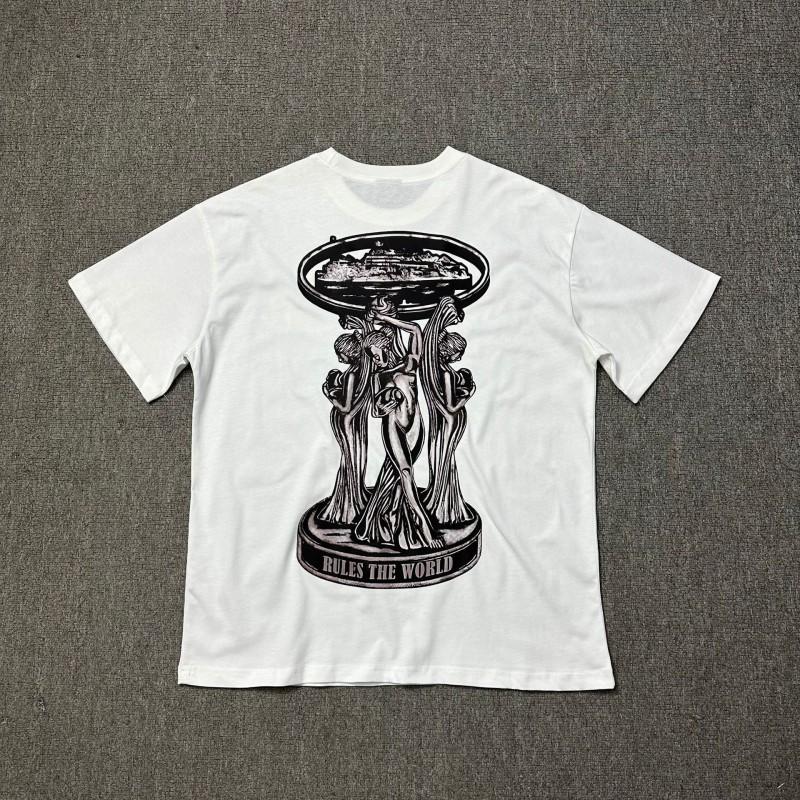 Unisex Übergroßes Baumwoll-Grafik-T-Shirt Lockerer Schnitt Rundhalsausschnitt Kurzarm T-Shirt Herren Damen Freizeit