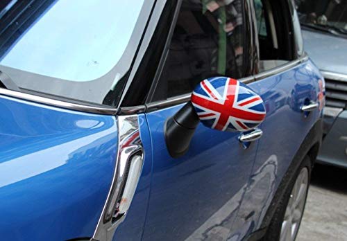 Bruce & Shark 2x Union Jack Wing Mirror Covers for Mini Cooper R55 R56 R57 Power Fold Mirrors