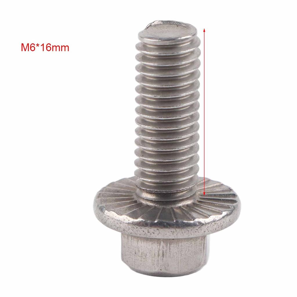 10pcs M6 Stainless Steel SS304 Hex Flange Screws   Washer Head  S Fastener