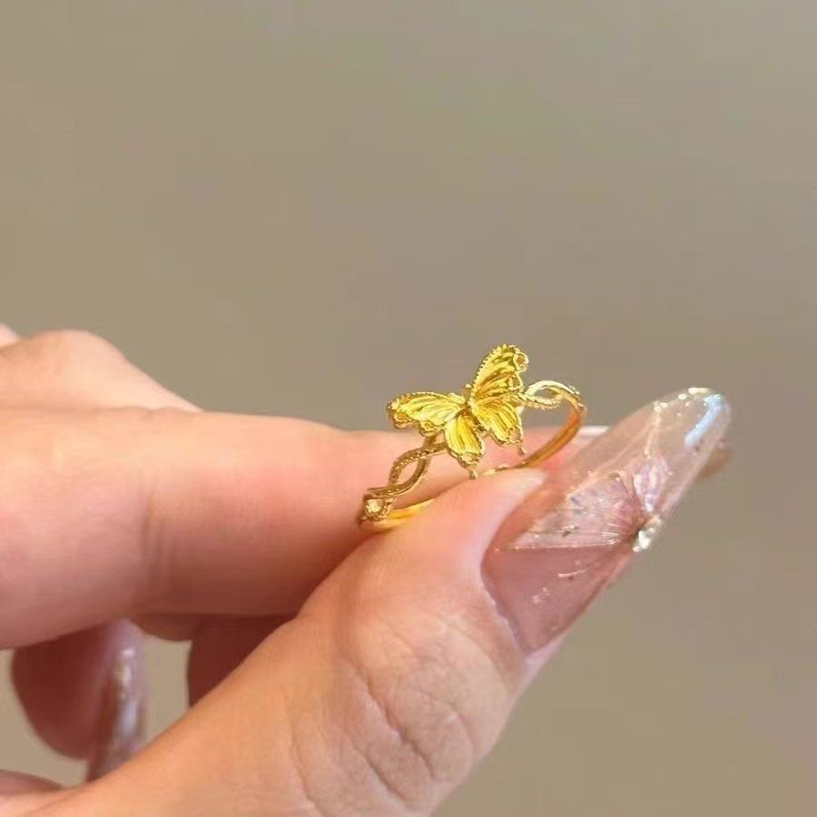 Elegant 2026 Gold Butterfly Ring for Women: Light Luxury & Versatile Gift for Her