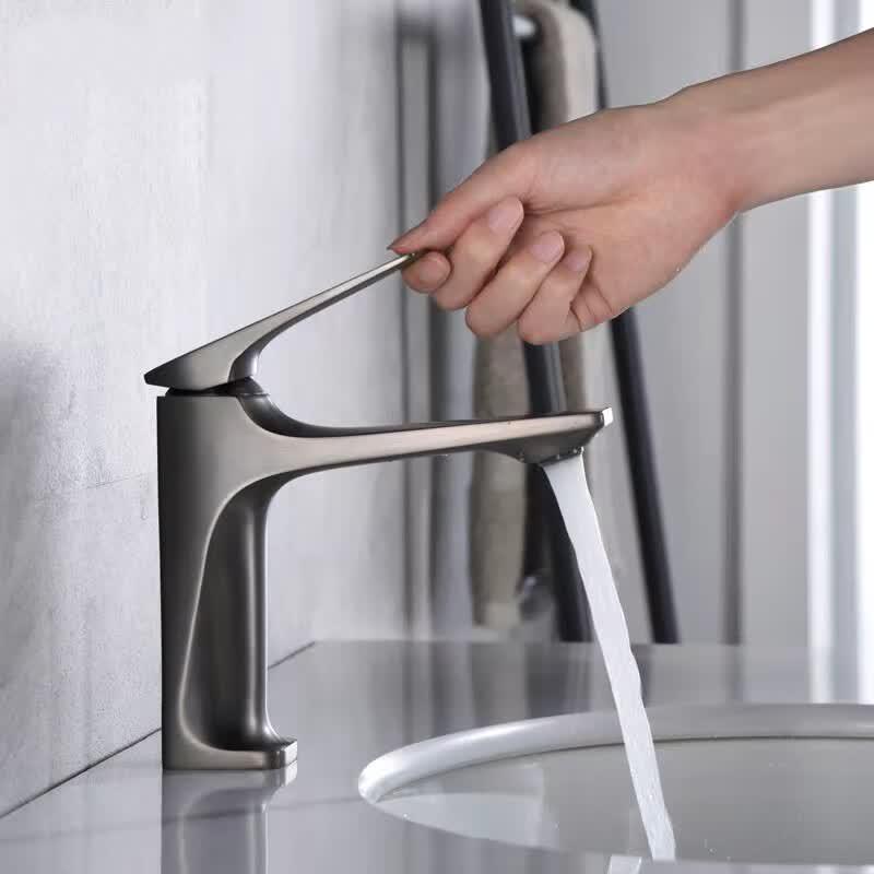 TLXT Gunmetal Grey Tall Bathroom Basin Faucet