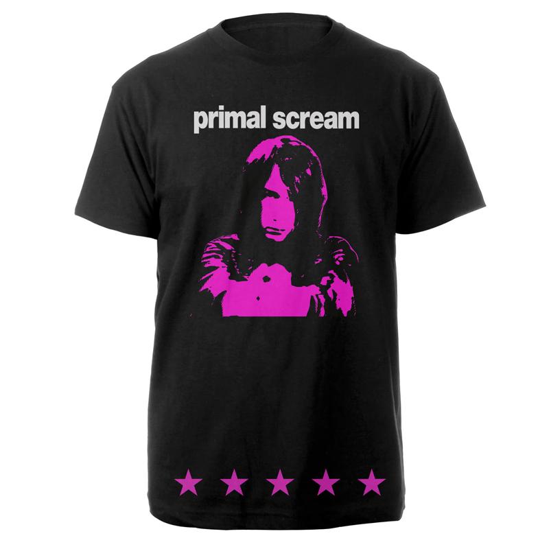 1984 British Acid Rock Primal Scream Original Call Band American Casual Red Short Sleeve T-Shirt Uninhibited Streets Literary