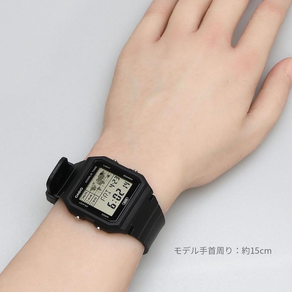 Casio World Time Digital Unisex Watch with Biomass Plastic Overseas Model LF-30W-1A Band, Black, [Used]