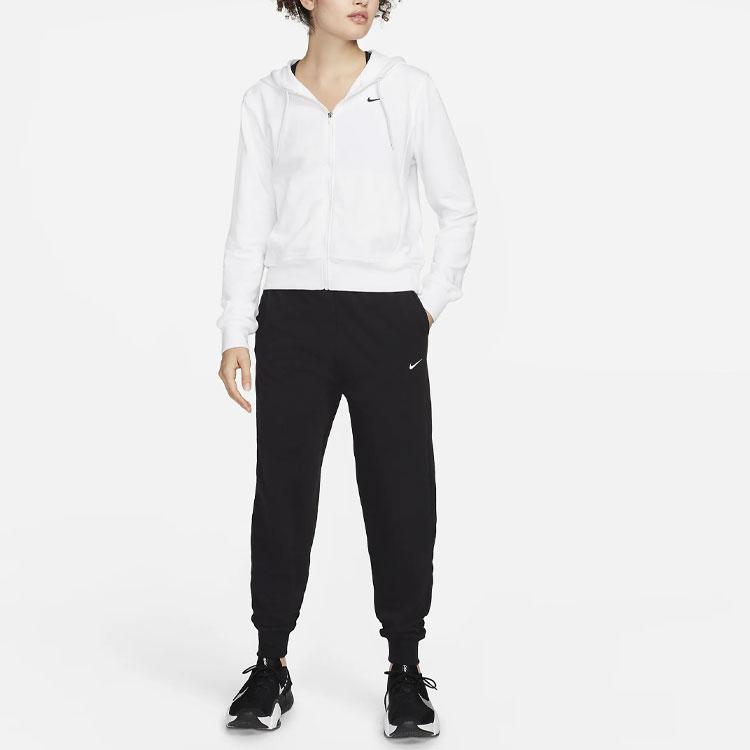 Nike Dri-FIT One Solid Logo Hoodie Women Sweatshirt White FB5198-100