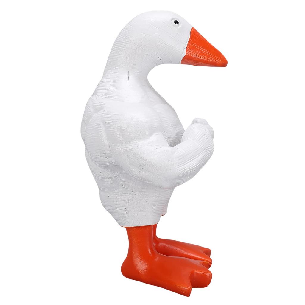 Magnetischer Schlüsselhalter Muskelente Kunststoff Lustige Muskelentenstatue Desktop-Dekor für Zuhause Eingangstisch Weiß