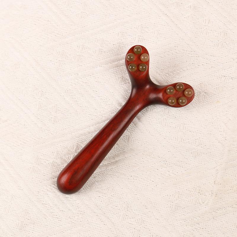 Фиолетовый Сандаловый Y-образный Массажный Гребень для Челюсти – Многофункциональная Щетка для Кожи Головы и Меридианов