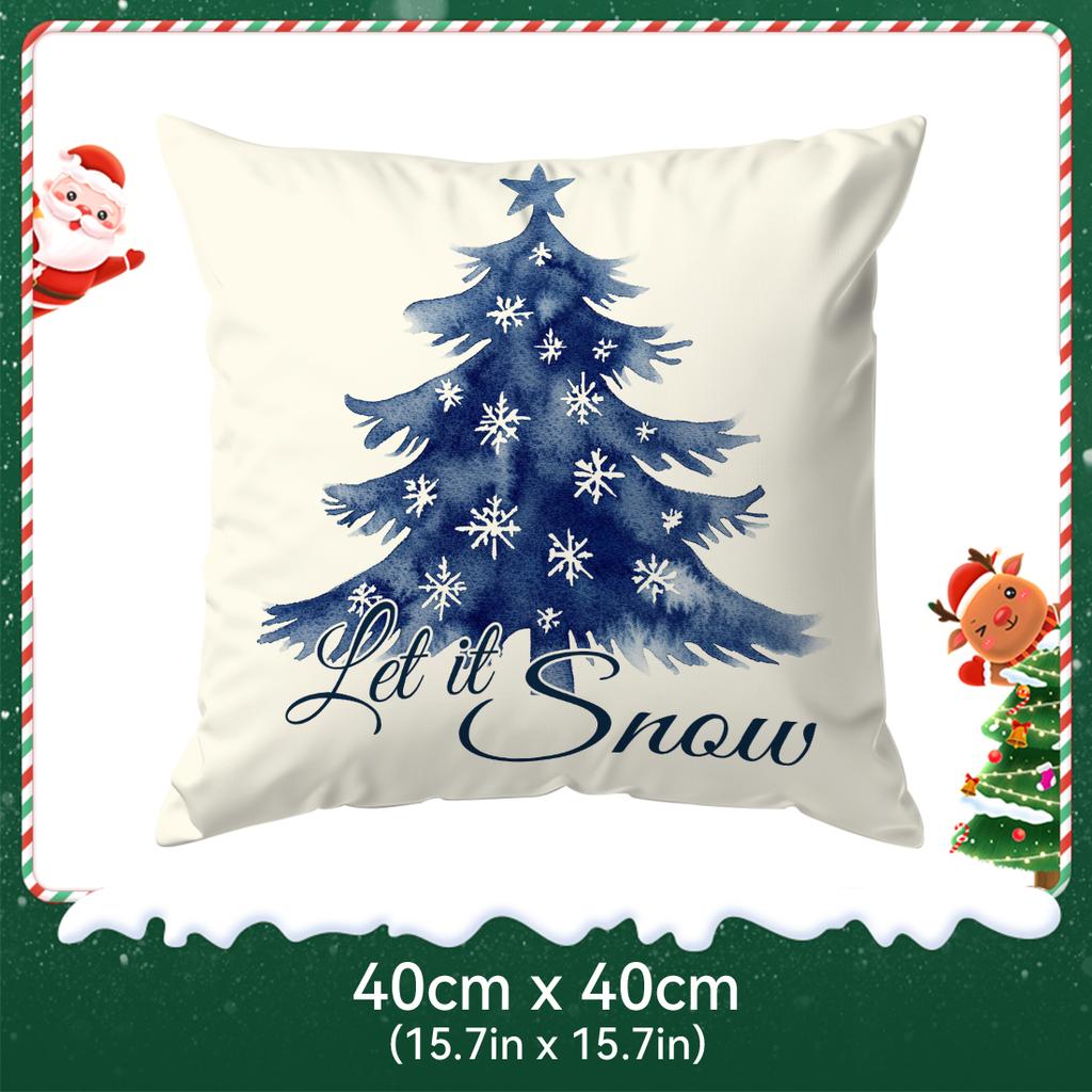 Midnight Christmas Theme Pillowcase Printed Polyester 40/45/50Cm Throw Pillowcover Decorative Sofa Cushion Pillowslip Home Decor