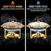 Round Chafing Dishes for Buffet 5 Qt High Grade Chafing Dish Buffet Set Full Size Pan Rolled-Edge Design Food Warmers for Parti