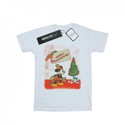 Womens/Ladies Mickey Mouse Vintage Christmas Cotton Boyfriend T-Shirt
