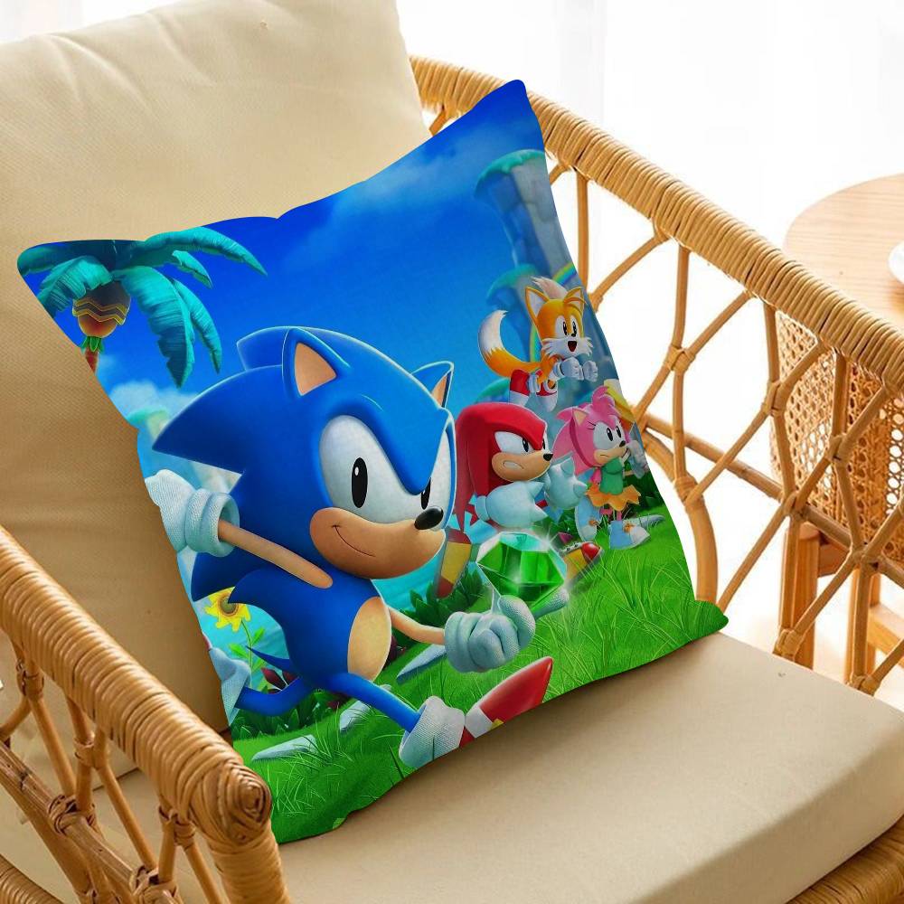 S-Sonic the Hedgehog Personalized Pillow Dust Cover Bedroom Kids Party Decoration Pillowcase Birthday Children Gift