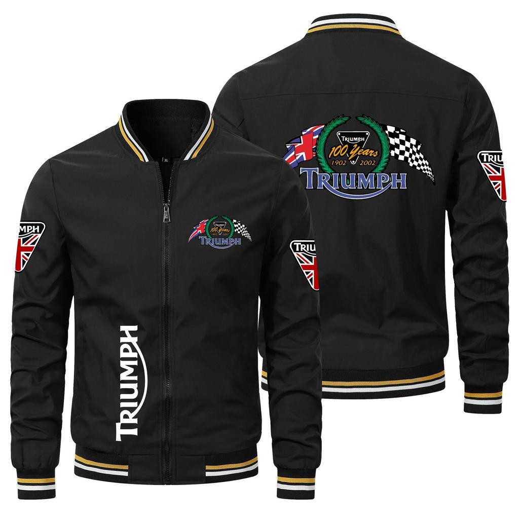 Giacca da Moto Casual alla Moda da Uomo Europea con Logo Auto Sportivo
