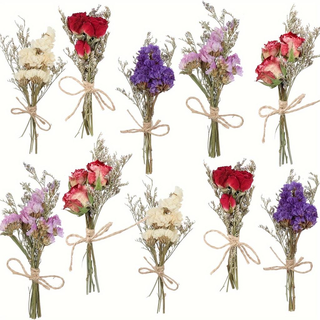 10Pack Dried Flowers with Stem for Vase Wildflower Decor Crafts Bouquets Artificial Floral Arrangement for Vase DIY Wedding Decor