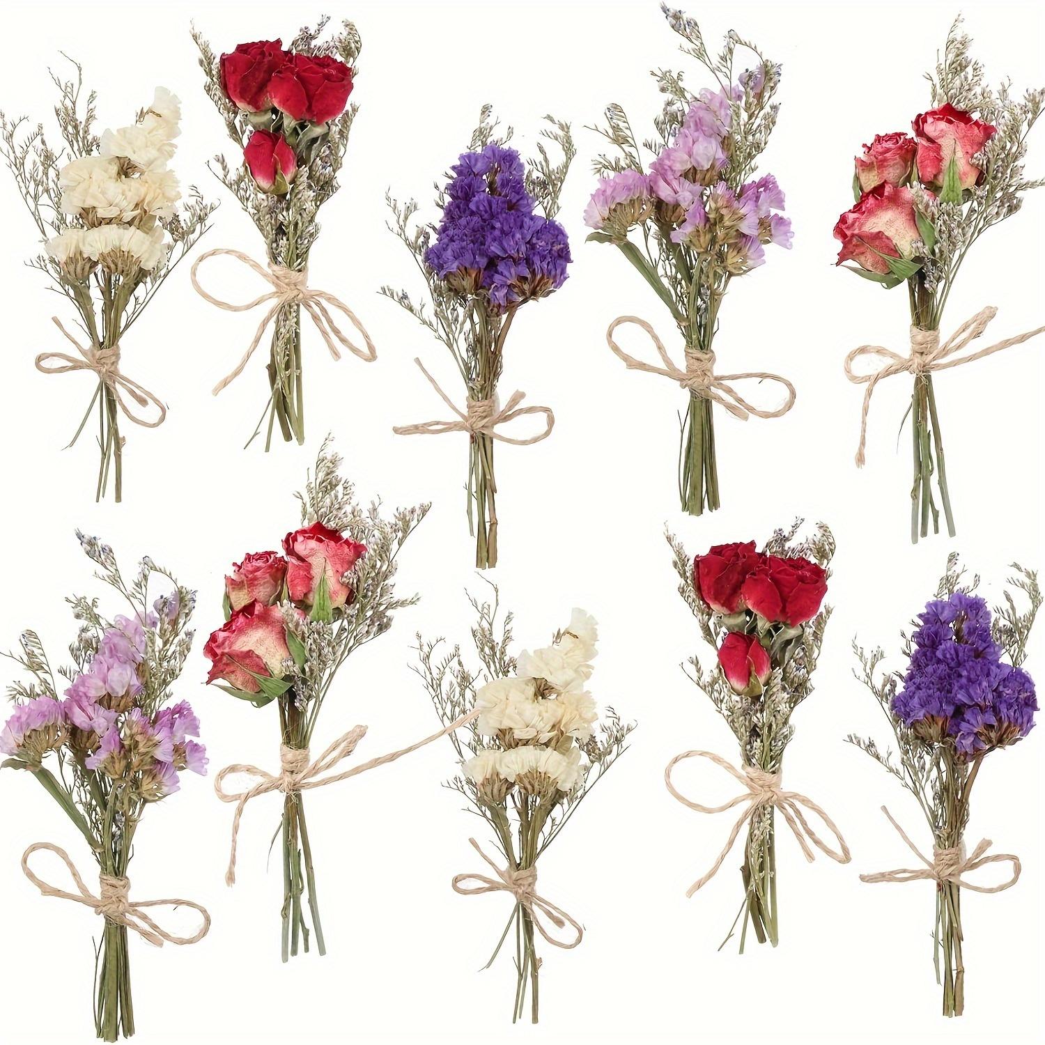 

10Pack Artificial Floral Arrangement Dried Flowers for Vase Wildflower Decor Crafts Bouquet Various Dried Flower with Stem for Vase DIY Wedding Decor фіолетовий