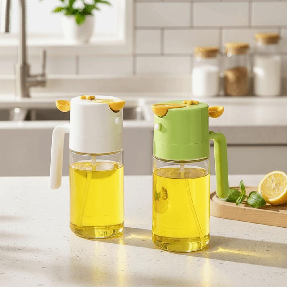 2-in-1 Oil Spray 460ml Oil Storage Bottle Practical Cooking Spray Bottle Kitchen