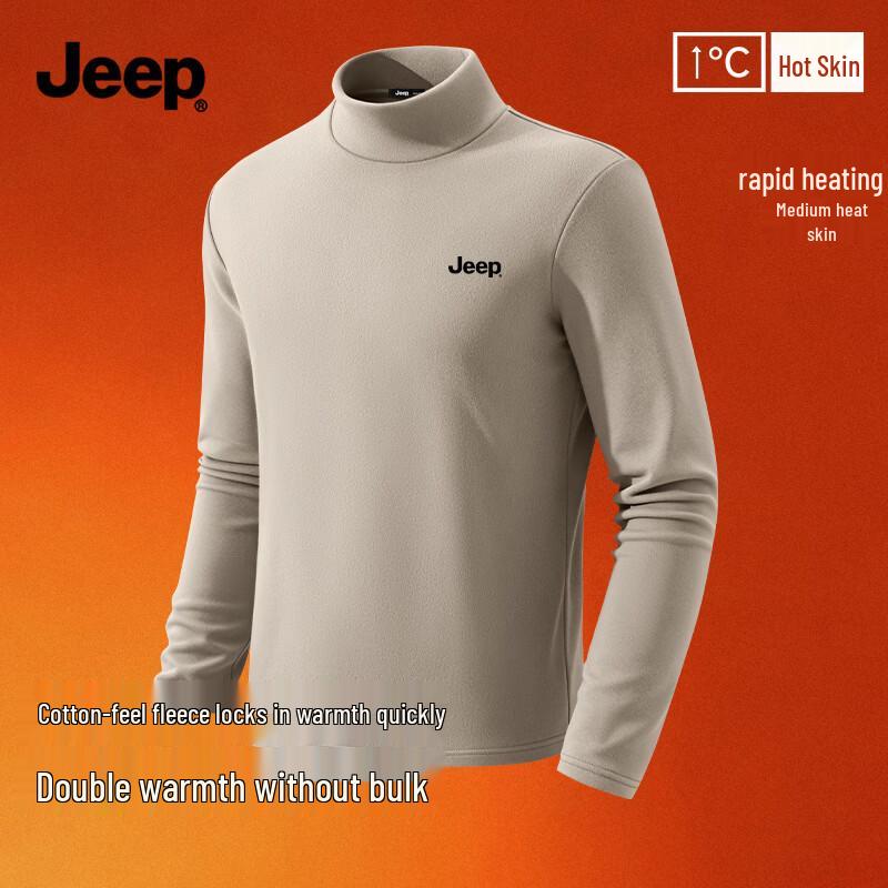 JEEP Men s Thermal Half-Turtleneck Long-Sleeve T-Shirt M