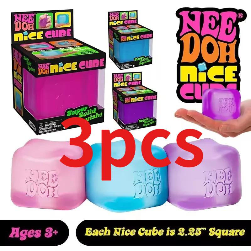 Frosted Ice Cube Shaped Fidget Toy Square Stress Relief Ball Squishy Squeeze Toys For Anxiety Adhd Stress Relief Gift For Adults