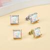 Square Gold Opal Stud Earrings Copper Gold-plated High-quality Kyocera Opal Opal Explosive Earrings