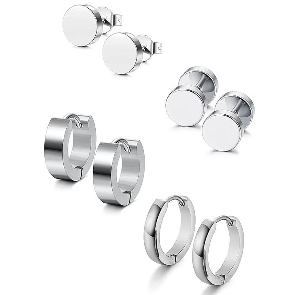 

E-commerce Titanium Steel Stainless Steel Combination Set Ear Clips Ear Buckles Coil Earrings Hanging Pendants Earrings