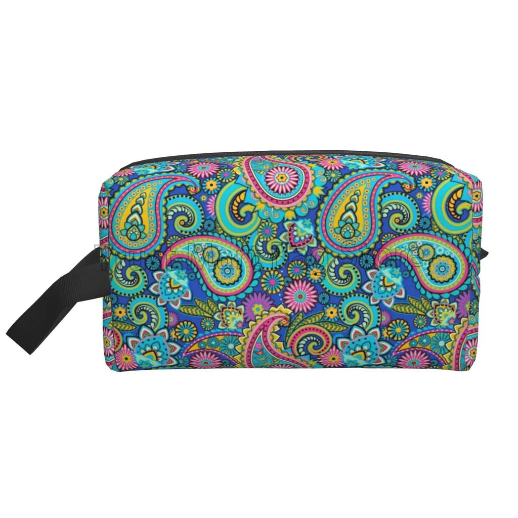 Cestovní kosmetická taštička s květinovým vzorem paisley Mandala Kosmetická taštička Organizér na make-up Velká kapacita Cestovní organizér na toaletní potřeby a příslušenství