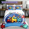3pcs Duvet Cover Set (1*Duvet Cover + 2*Pillowcase, Without Core), Among Us Print Bedding Set, Bedroom Decor, All‑Season, Birthday Gift