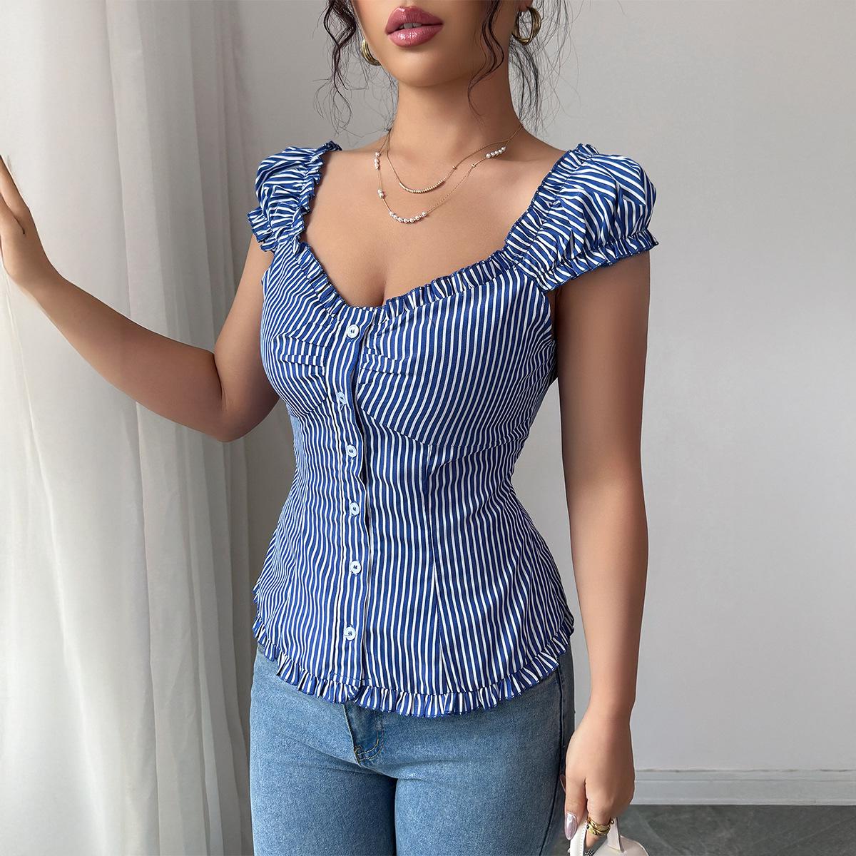 

Di Yun Elegant Striped Versatile Women s Cardigan Top - Autumn/Winter 2025 Collection M