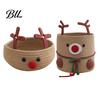 Cute Animal Basket for Nursery Reindeer Cotton Rope Woven Storage Box, Large Capacity Soft Sundries Holder Fabric Basket, Decorative Organizer