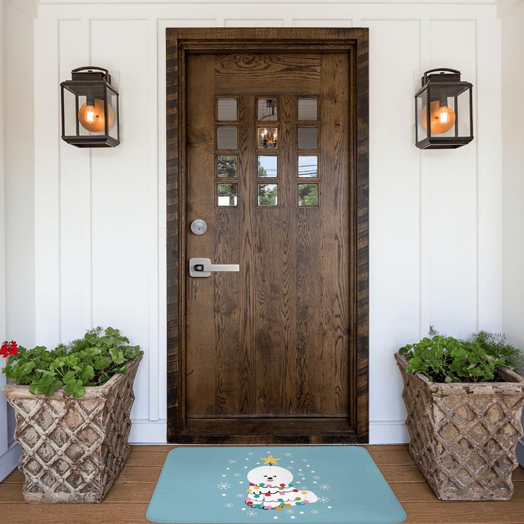 Bichon Frise Christmas Tree Anti-slip Doormat Floor Mat Absorbent Mat Carpet Rug for Kitchen Entrance Home Balcony Footpad Mats