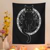 Cat Divination Tapestry Wall Hanging Tarot Cat Black Tapestries Mysterious Decoration Home Decoration Hippie Mattress Dorm Room