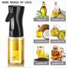 High-quality 220ml Glass Oil Spray Bottle For Kitchen Air Fryer Oil Sprayer Glass Edible Oil Sprayer Mist Bottle Atomizer Oil Can