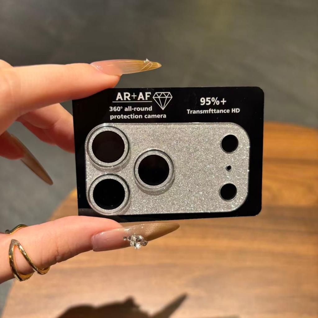 Glitter Rainbow Laser Aurora Lens Glass 9H Film On For iPhone 17 16 15 14 Pro Max Plus HD Camera Anti-scratch Protect Cap Cover